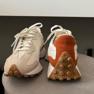 New Balance Cream and Orange Sneakers